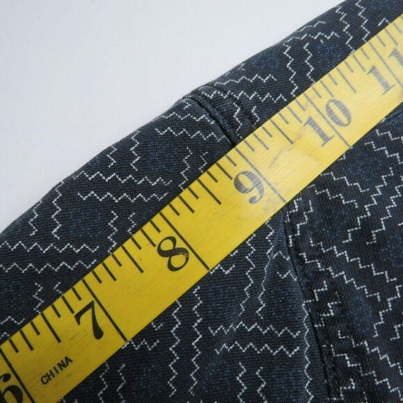 Nat Nast Silk Blend Button Down Shirt Men's Size XL Blue Zig Zag Weave Short Sle - Picture 5 of 8